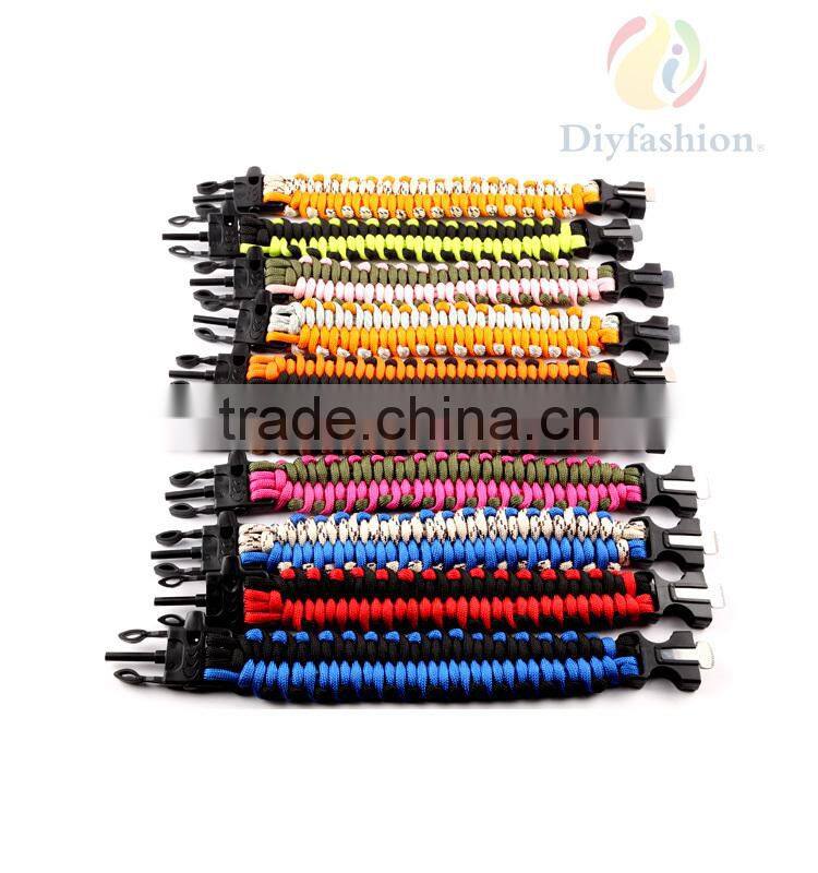 Fashion Best paracord bracelet with paracord charm metal buckle PC6012-9