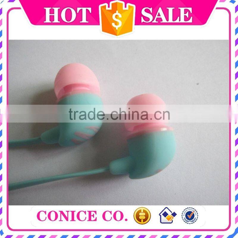2015 colorful fashion mic in ear stereo earphone for cheap sale