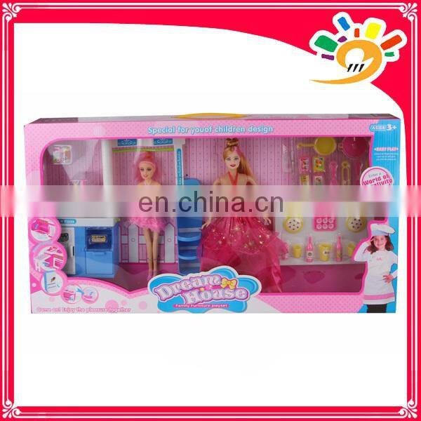 New design doll,beautiful girl doll with tableware set toy