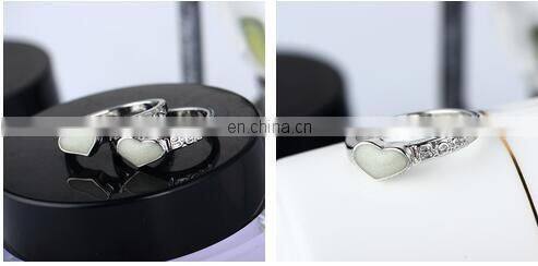 Best Frineds Heart Silver Glow in the Dark Jewelry Ring New