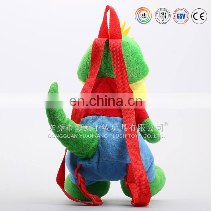 Customized cartoon animal dragon plush dinosaur backpack for kids