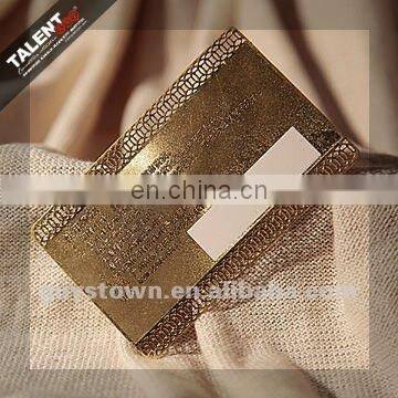 custom Luxury business VIP metal golden card for Restaurant promotion