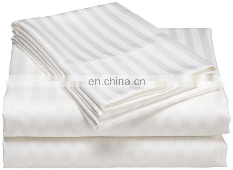 2017 100% cotton hotel linen Stripe flat sheet