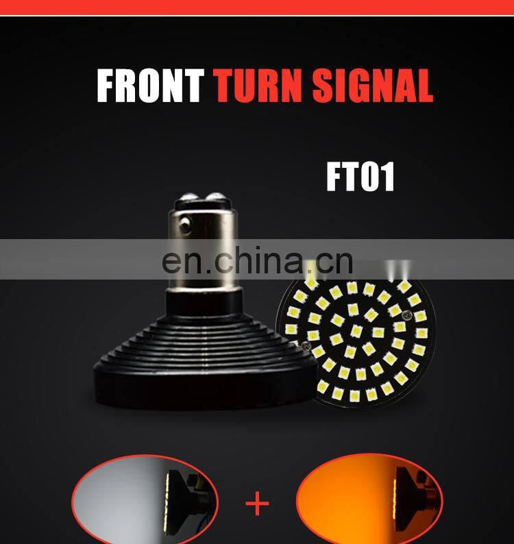 Waterproof 2 inch rear tail light 800lm front white and amber 1157 LED bullet style turn signal for motorcycle harley davidson