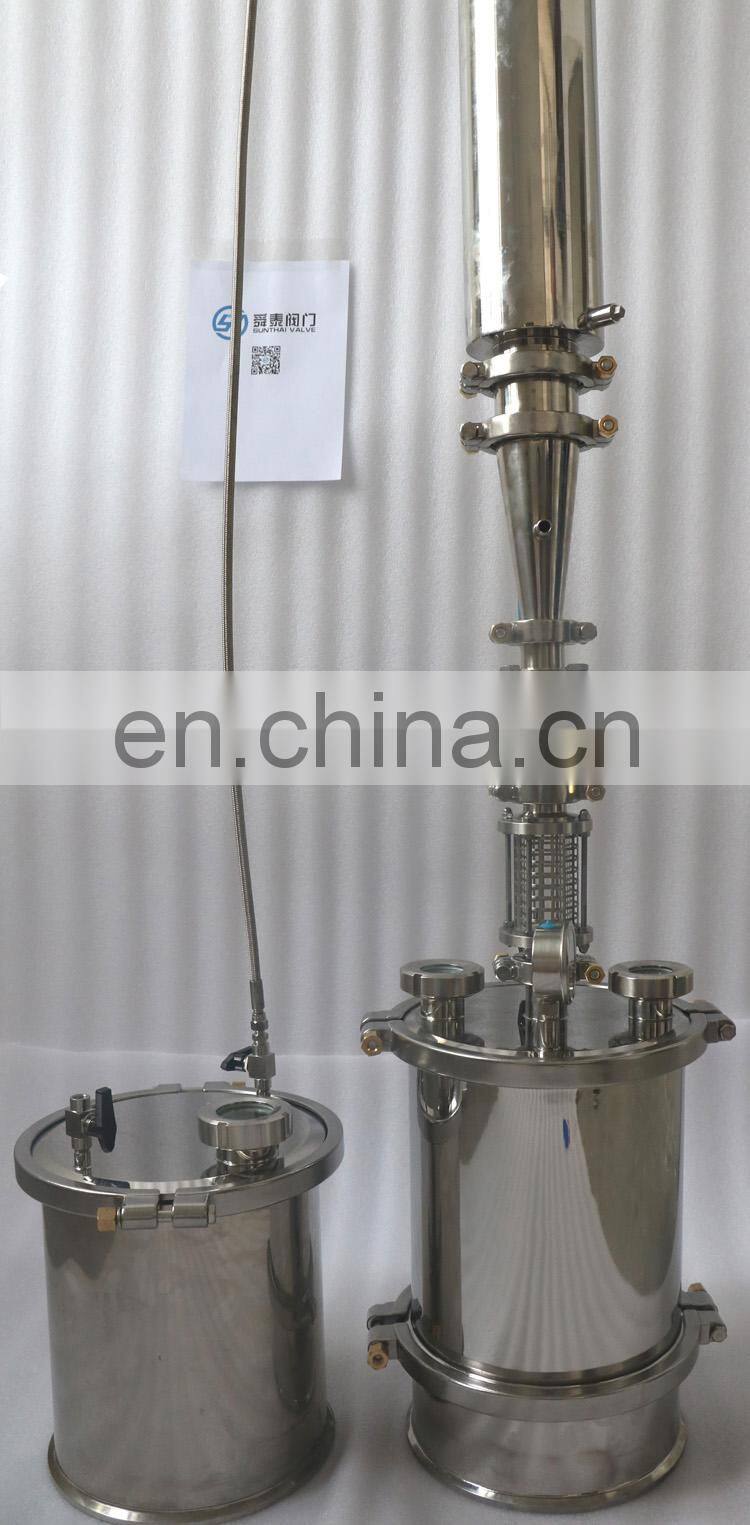 12"(width) x 6"(depth) Sanitary Extractor Closed Tri Clamp Spool Columns For Closed Loop Extractors System Base