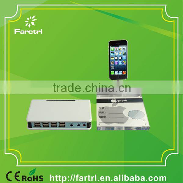 100% secure for retails store 8 USB Ports Multi-port Used Desk Stand Lock Cable With Charger and Alarm