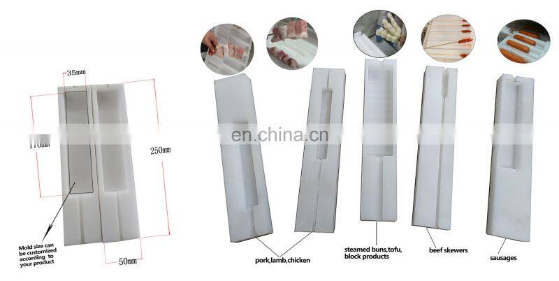 LONKIA Industrial Automatic Shrimp Kebab Skewer Machine, Meat Kebab Making Machine
