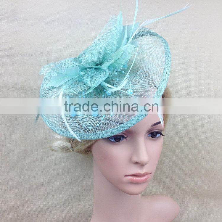 Wholesale Alibaba Beatiful Sinamay Fabric Hair Fascinator Hat Accessories