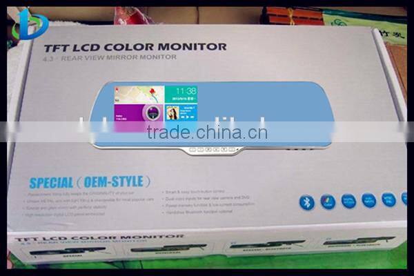 5 inch ultra-thin bluetooth rearview mirror handsfree car kit