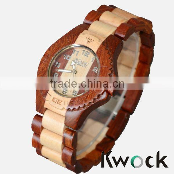New Korea Fashion Vogue Colors Painting Wooden Wrist Watches with wooden box factory price Wooden Watch
