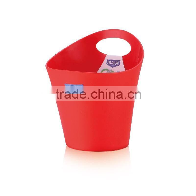 Bathroom plastic round oval storage basket hanging basket with handles