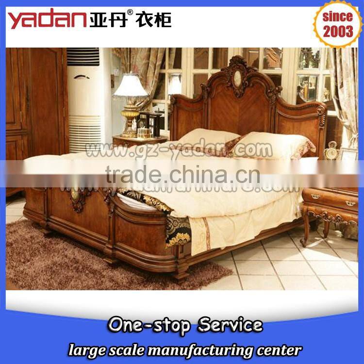 French Wedding Hand Carved Double Bed Wooden Bedroom Set Romantic Home Furniture