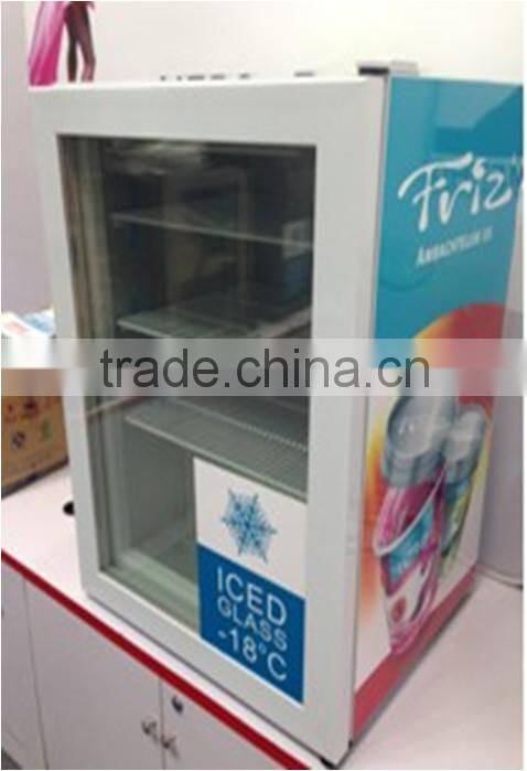 110v60hz mini glass door display ice cream vertical upright freezer