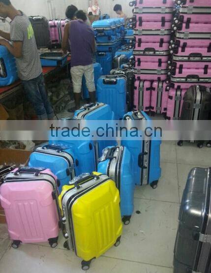 Aluminum buckle luggage trolley case,hard luggage,abs/pc luggage set