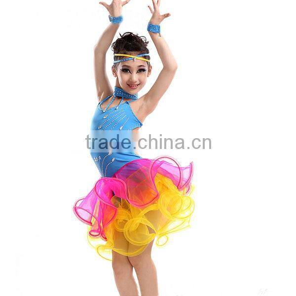 Good Luxury kids professional american competition latin dance costume latin dance cha cha cha dress