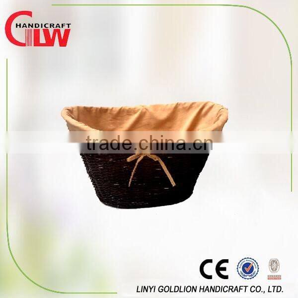 big hamper with liner, Split willow laundry basket , handmade brown round hamper