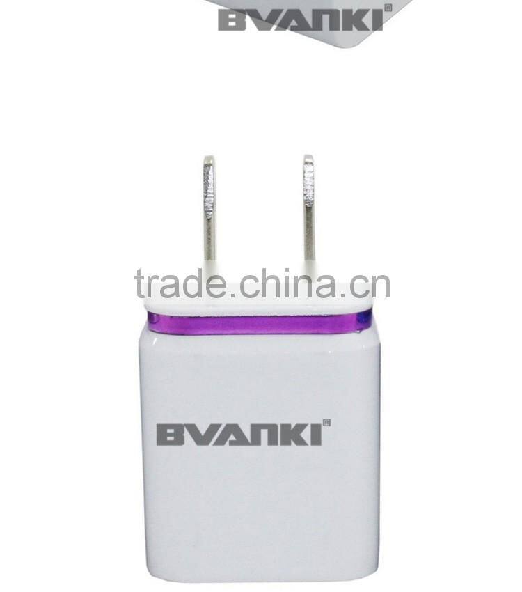 new products 2016 universal 2.1A small fast selling items travel wall charger 2 usb port home charger with Aluminum rim
