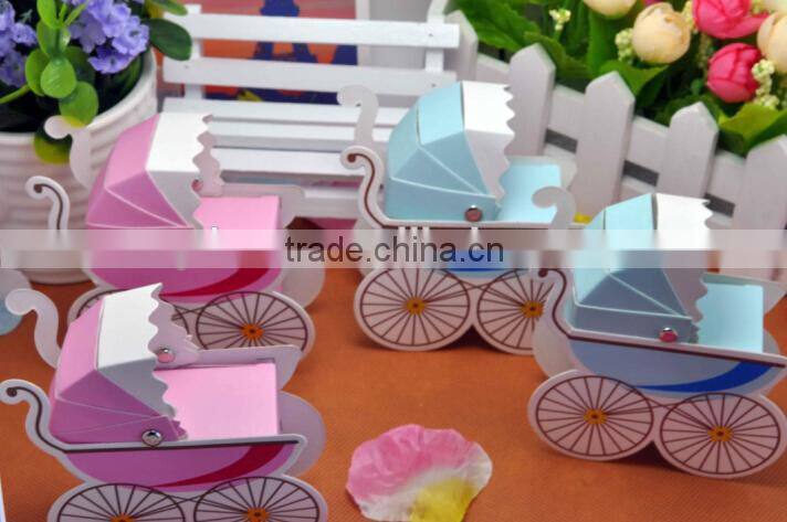 Wholesale new design Wedding baby carriage shape paper Gift Box