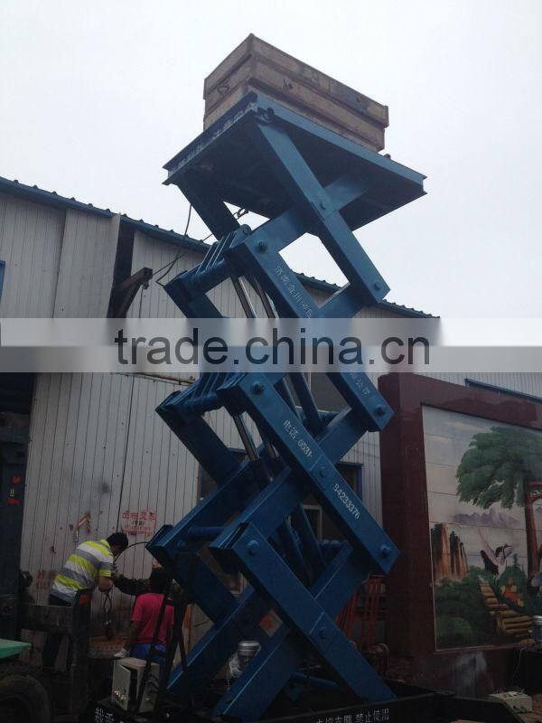 JINCHUAN 300-1000kg motorized lifting platform 4-18 m material lifting platform hydraulic lifting platform
