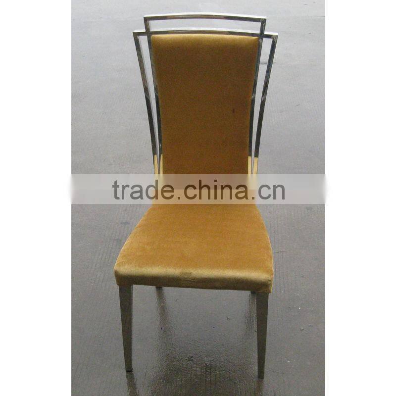 hotel supplies steel metal chair in yellow