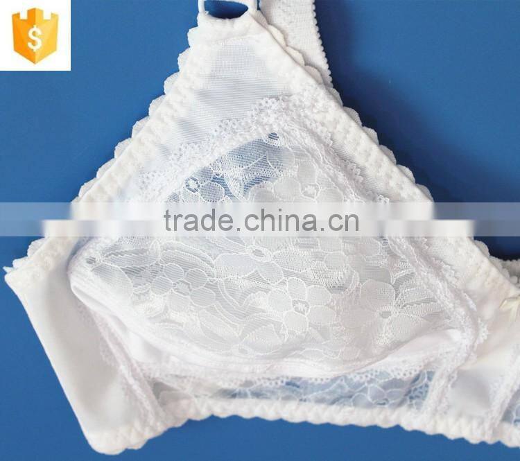 white sexy lace transparent ladies bra,women satin thin mature bra shantou
