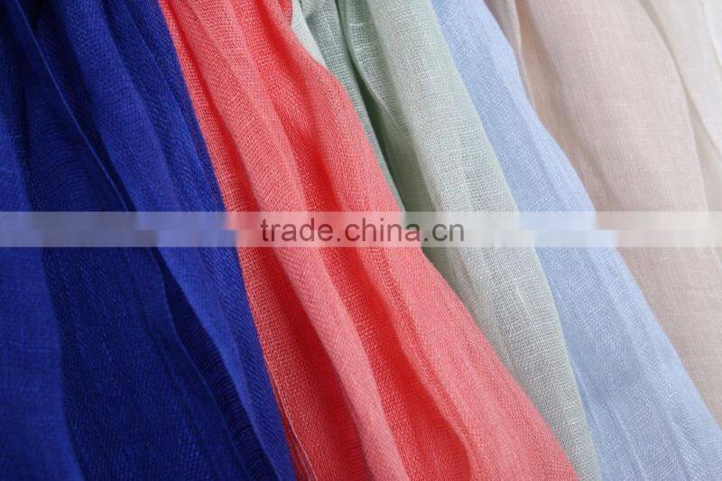 Custom Japan Fashion Women Solid Color Tassel Cotton Linen Pashmina Scarfs