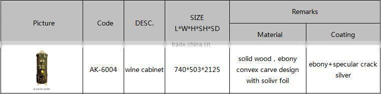 AK-6004 Hot Sale Top Quality Best Price Antique Wooden Wine Cabinet