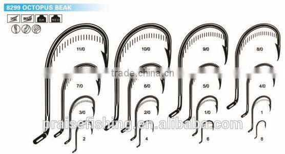 Black Nickel High carbon steel PR-8299 OCTOPUS BEAK wholesale fishing hook