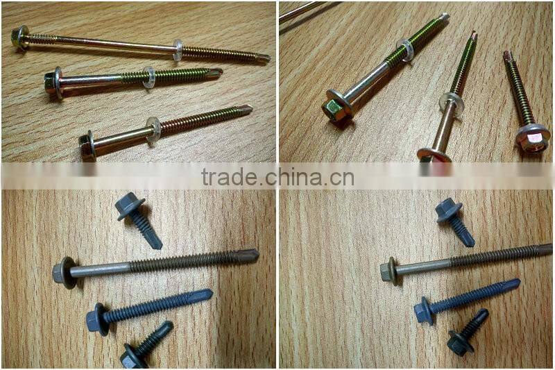 stainless steel hex EPDM washer head self drilling screw concrete