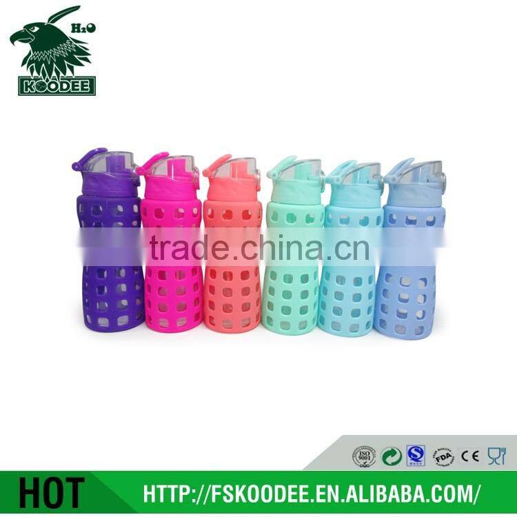 2016 high grade kids sports glass water bottle