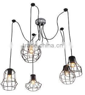 Modern Design Decorative Black Meteor Shower Metal Water Drop Pendant Lights for Kitchen