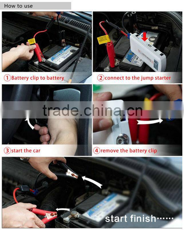 2015 Fashion design portable jump starter with 16800mah car jump starter power bank
