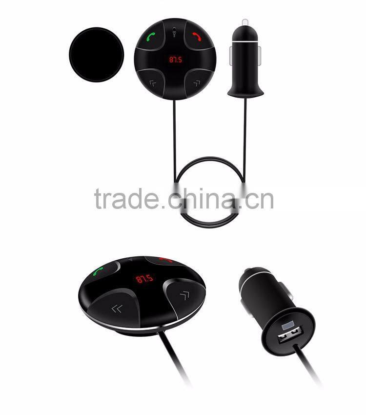 Free sample Wholesale Bluetooth FM transmitter Bluetooth Car Kit with hands-free and usb Car charger