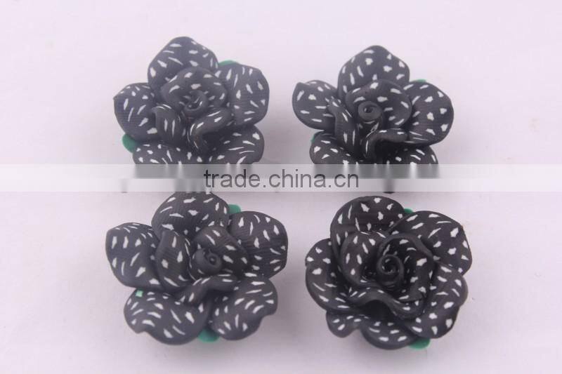 AAA Quality lime green clay flower beads in bulk!wholesale loose chunky polymer clay flower shaped beads for jewelry!