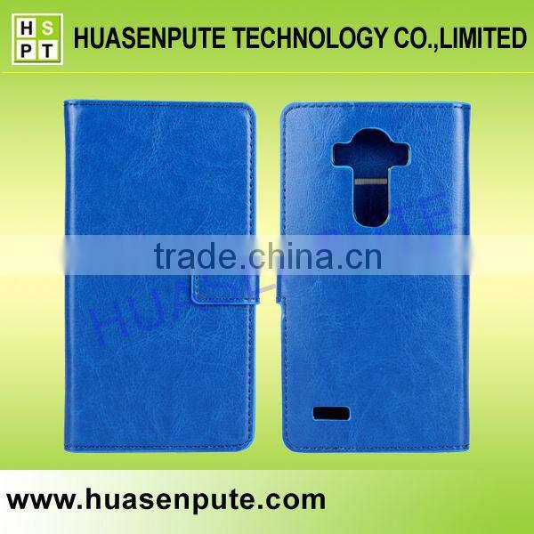 Promotional Wholesale Market For LG G4 Crazy Horse Wallet Leather Case For LG G4