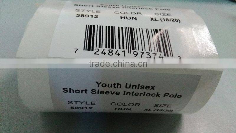 custom bar code sticker from Dongguan sticker commercial ltd