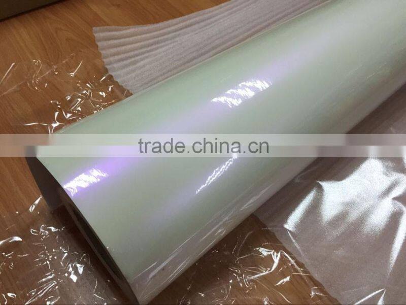 High quality chameleon pearl white car wrap film with air bubbles 1.52*20m each roll