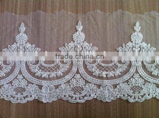 2015 New design embroidery mesh lace cord
