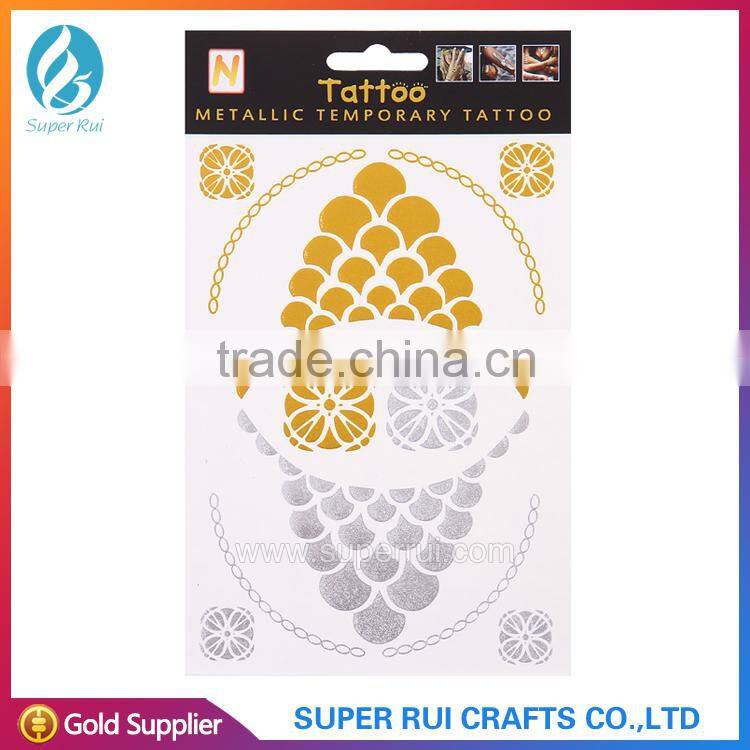 2015 Eco-friendly gold foil tattoo stickers for body art