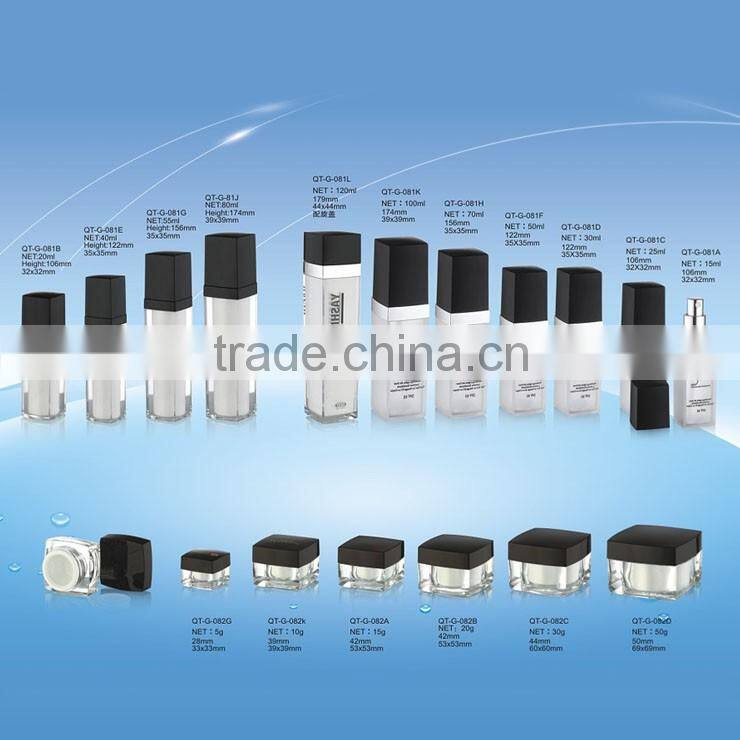 Exquisite Design Plastic Cosmetic Sprayer Pump Bottle Acrylic Square Shaped Acryl Series