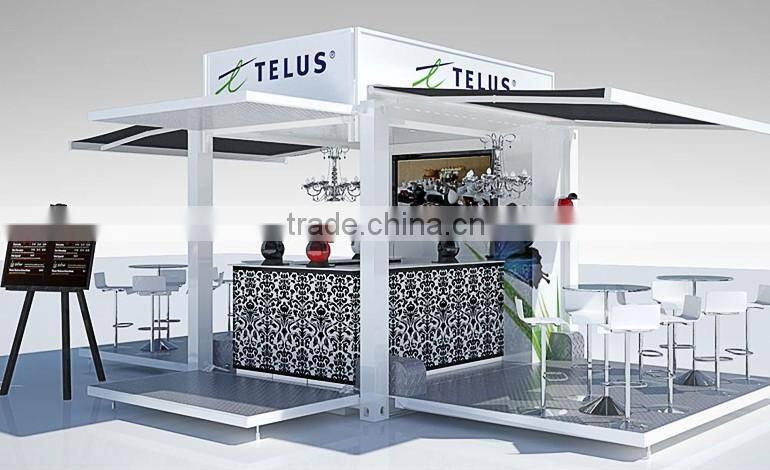 Hydraulic system 10ft container coffee shop design/ POP-UP shipping container coffee bar for sale