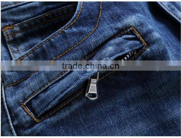 Pleated Men Denim Jeans Pants Famous Brand Washed Ripped Jeans Fashion Designer Biker Jeans Straight Slim Hole Pants