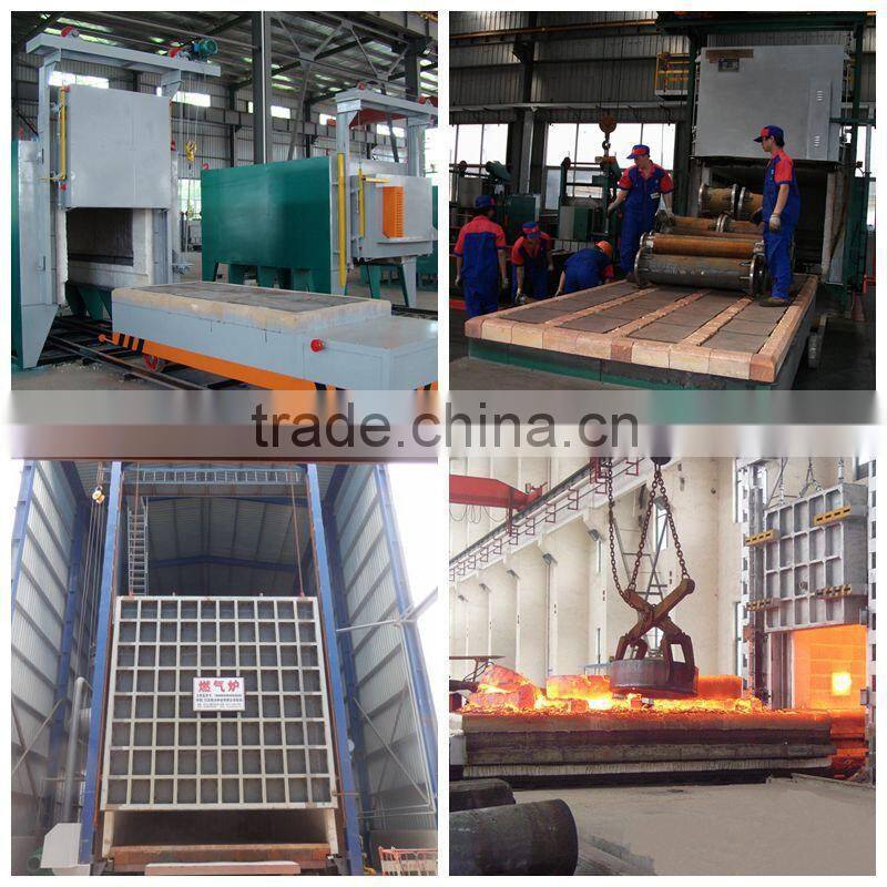 Car type industrial electric resistance heat treating furnace for large mechanical parts, tilting furnace