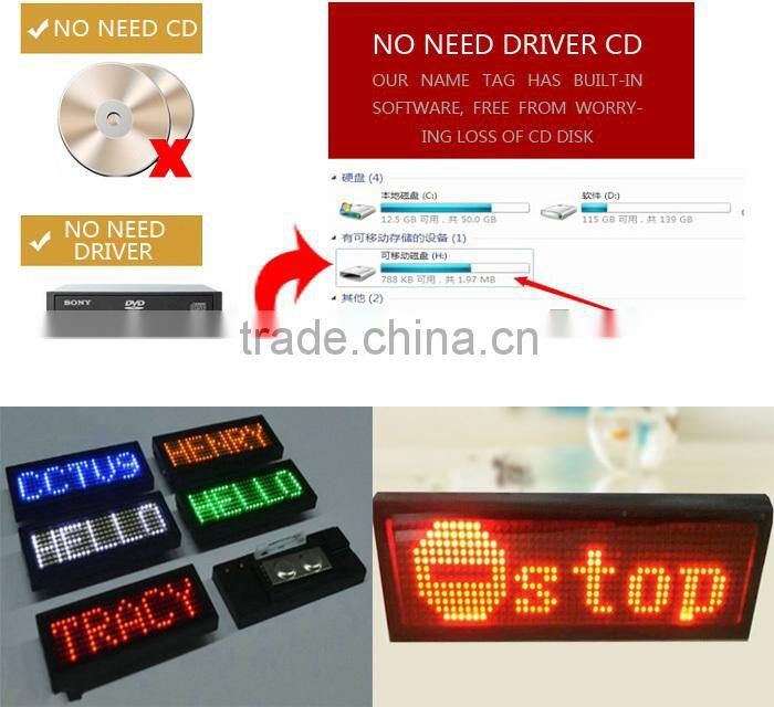 Programmable LED Badge, LED Sign Tag, LED Moving Badge