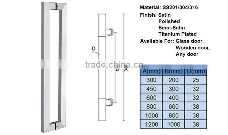 Fire Rated Square Tube Metal Door Handle For 8 - 50Mm Thickness Pull Door