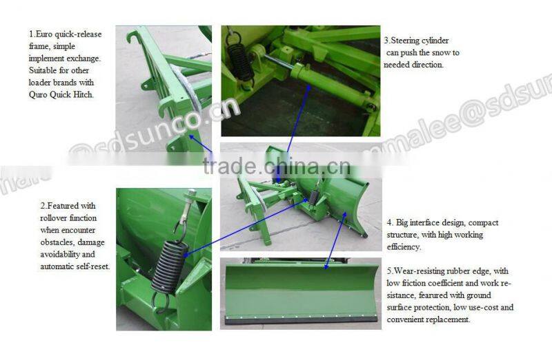 Snow Mover/ Snow Blade Pusher for tractor front loader