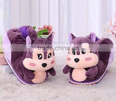 plush shoes/plush bear toy shoes/plush animal house shoes