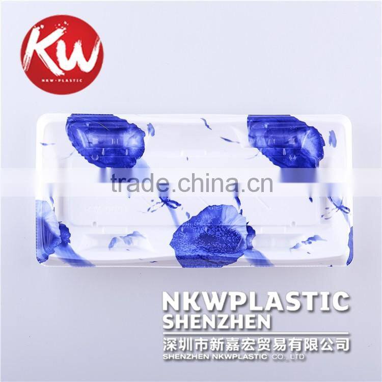KW-0001 Disposable Platic Customized pattern sushi to go box/container for take away