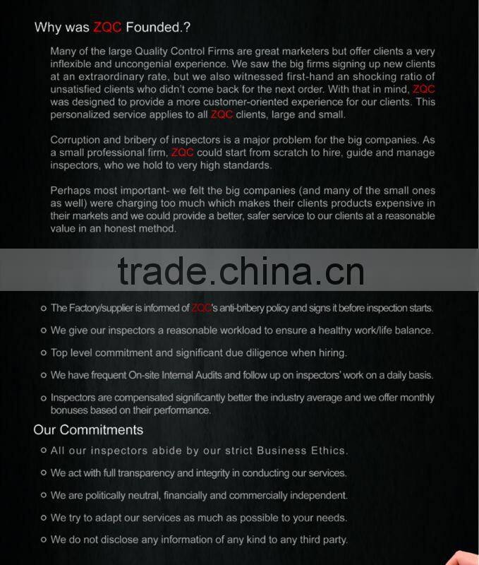 Independent third-party agent service In-process production monitor Pre-shipment inspection