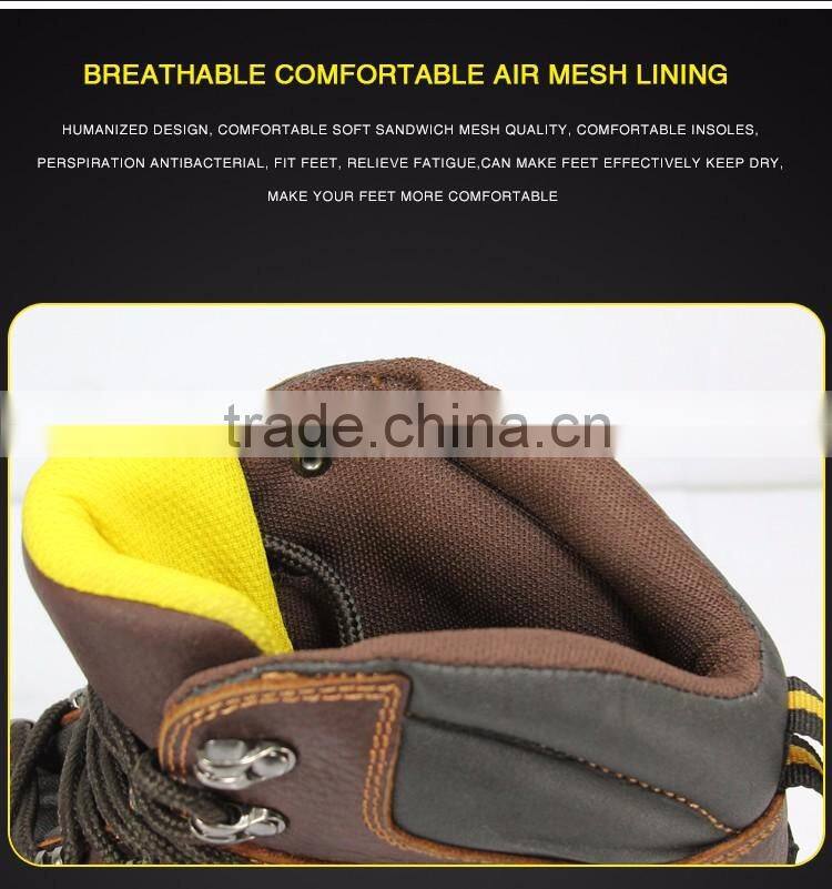 Top brand high quality full grand leather rubber sole safety boot